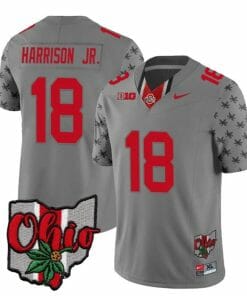 Ohio State Buckeyes Marvin Harrison Jr Jersey #18 College Football Stitched Alternate 2023 Gray