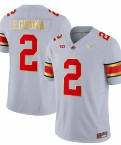 Ohio State Buckeyes Emeka Egbuka Jersey #2 College Football Stitched Gold Trim