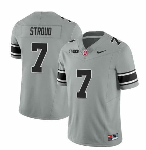 Ohio State Buckeyes CJ Stroud Jersey #7 College Football Stitched Black Gray