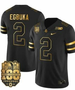 Ohio State Buckeyes Emeka Egbuka Jersey #2 College Football Stitched Black Gold