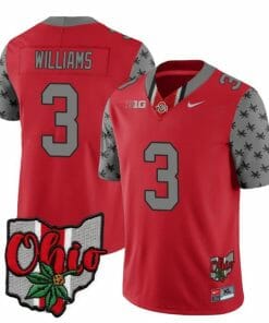 Ohio State Buckeyes Miyan Williams Jersey #3 College Football Stitched Alternate 2023 Red