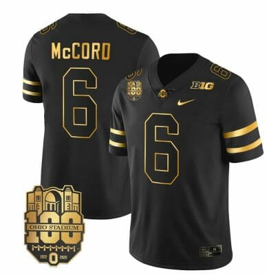 Ohio State Buckeyes Kyle McCord Jersey #6 College Football Stitched Black Gold