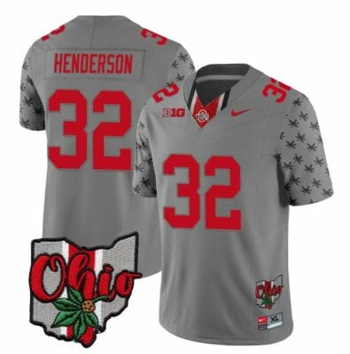Ohio State Buckeyes Treveyon Henderson Jersey #32 College Football Stitched Alternate 2023 Gray