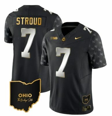 Ohio State Buckeyes CJ Stroud Jersey #7 College Football Stitched Alternate Black Limited 8 Ohio State Buckeyes CJ Stroud Jersey #7 College Football Stitched Alternate Black Limited