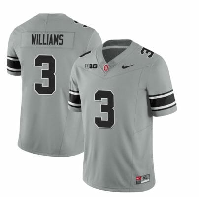 Ohio State Buckeyes Miyan Williams Jersey #3 College Football Stitched Black Gray