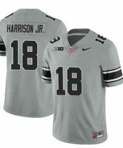 Ohio State Buckeyes Marvin Harrison Jr Jersey #18 College Football Stitched Black Gray
