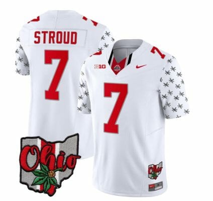 Ohio State Buckeyes CJ Stroud Jersey #7 College Football Stitched Alternate 2023 White Limited 8 Ohio State Buckeyes CJ Stroud Jersey #7 College Football Stitched Alternate 2023 White Limited