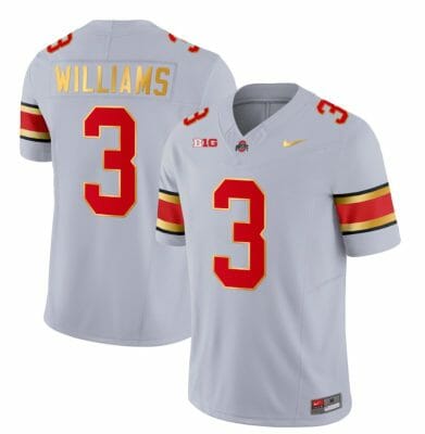 Ohio State Buckeyes Miyan Williams Jersey #3 College Football Stitched Gold Trim