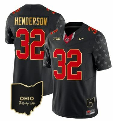 Ohio State Buckeyes Treveyon Henderson Jersey #32 College Football Stitched Alternate Black Gold Trim