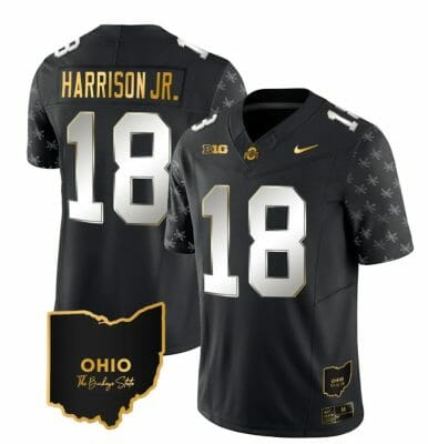 Ohio State Buckeyes Marvin Harrison Jr Jersey #18 College Football Stitched Alternate Black Limited