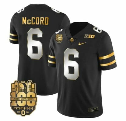 Ohio State Buckeyes Kyle McCord Jersey #6 College Football Stitched Black Limited