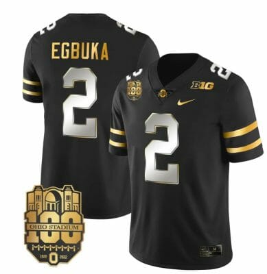 Ohio State Buckeyes Emeka Egbuka Jersey #2 College Football Stitched Black Limited