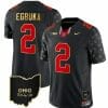 Ohio State Buckeyes Emeka Egbuka Jersey #2 College Football Stitched Alternate Black Gold Trim
