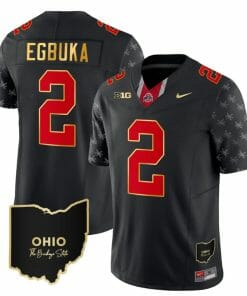 Ohio State Buckeyes Emeka Egbuka Jersey #2 College Football Stitched Alternate Black Gold Trim