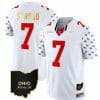 Ohio State Buckeyes CJ Stroud Jersey #7 College Football Stitched Alternate White Gold Trim 4 Ohio State Buckeyes CJ Stroud Jersey #7 College Football Stitched Alternate White Gold Trim