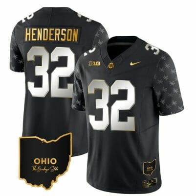 Ohio State Buckeyes Treveyon Henderson Jersey #32 College Football Stitched Alternate Black Limited