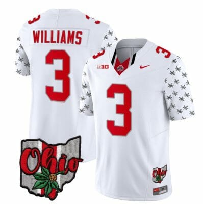 Ohio State Buckeyes Miyan Williams Jersey #3 College Football Stitched Alternate 2023 White Limited