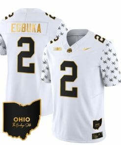 Ohio State Buckeyes Emeka Egbuka Jersey #2 College Football Stitched Alternate White Gold