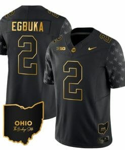 Ohio State Buckeyes Emeka Egbuka Jersey #2 College Football Stitched Alternate Black Gold