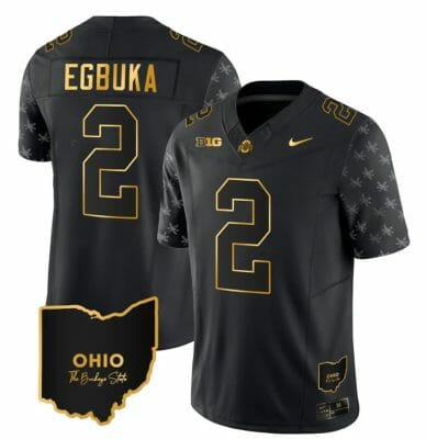 Ohio State Buckeyes Emeka Egbuka Jersey #2 College Football Stitched Alternate Black Gold