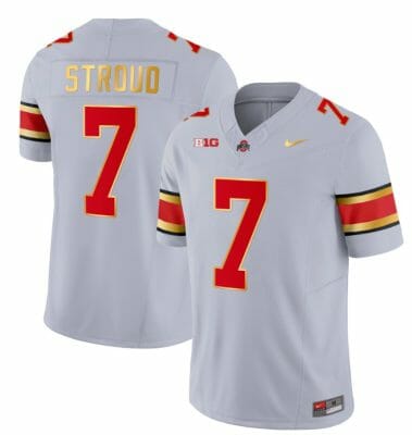 Ohio State Buckeyes CJ Stroud Jersey #2 College Football Stitched Gold Trim