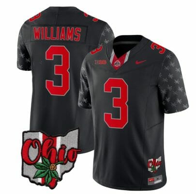 Ohio State Buckeyes Miyan Williams Jersey #3 College Football Stitched Alternate 2023 Black Limited
