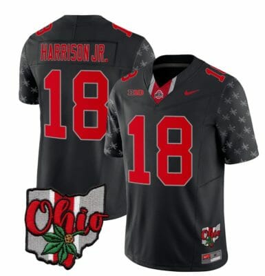 Ohio State Buckeyes Marvin Harrison Jr Jersey #18 College Football Stitched Alternate 2023 Black Limited