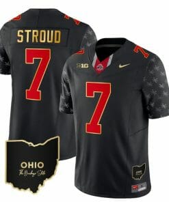 Ohio State Buckeyes CJ Stroud Jersey #7 College Football Stitched Alternate Black Gold Trim