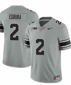 Ohio State Buckeyes Emeka Egbuka Jersey #2 College Football Stitched Black Gray