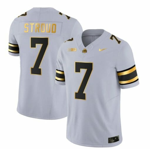 Ohio State Buckeyes CJ Stroud Jersey #7 College Football Stitched Gray Gold