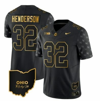 Ohio State Buckeyes Treveyon Henderson Jersey #32 College Football Stitched Alternate Black Gold