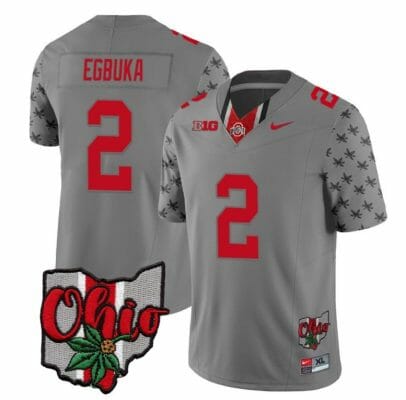 Ohio State Buckeyes Emeka Egbuka Jersey #2 College Football Stitched Alternate 2023 Gray