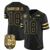 Ohio State Buckeyes Marvin Harrison Jr Jersey #18 College Football Stitched Black Gold 5 Ohio State Buckeyes Marvin Harrison Jr Jersey #18 College Football Stitched Black Gold
