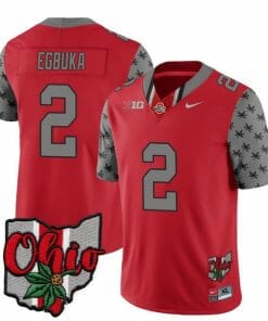 Ohio State Buckeyes Emeka Egbuka Jersey #2 College Football Stitched Alternate 2023 Red
