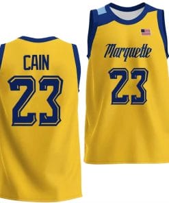 Oakland Golden Grizzlies Jamal Cain Jersey #23 College Basketball Gold