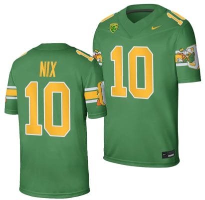 Oregon Ducks Bo Nix Jersey #10 Football Game College Green 2023-24