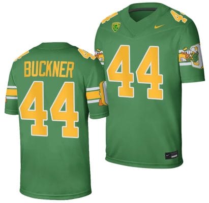 Oregon Ducks DeForest Buckner Jersey #44 Football Game College Green 2023-24 10 Oregon Ducks DeForest Buckner Jersey #44 Football Game College Green 2023-24