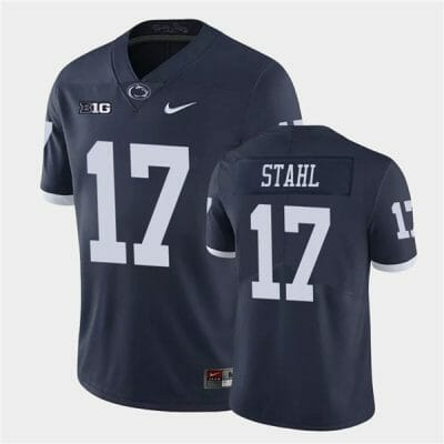 Penn State Mason Stahl Jersey #17 College Football Game Navy Retro With Name