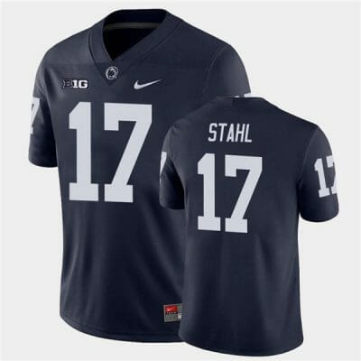 Penn State Mason Stahl Jersey #17 College Football Game Navy With Name