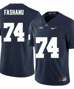 Penn State Olumuyiwa Fashanu Jersey #74 College Football Game Navy With Name