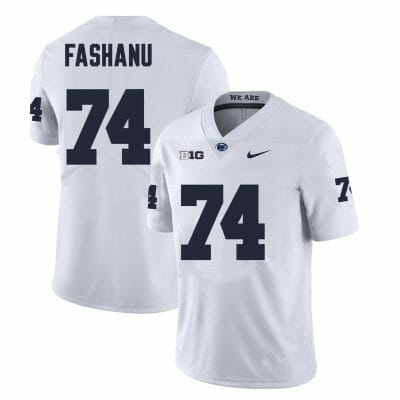 Penn State Olumuyiwa Fashanu Jersey #74 College Football Game White With Name