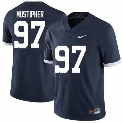 Penn State PJ Mustipher Jersey #97 College Football Game Navy Retro With Name