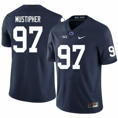 Penn State PJ Mustipher Jersey #97 College Football Game Navy With Name 10 Penn State PJ Mustipher Jersey #97 College Football Game Navy With Name