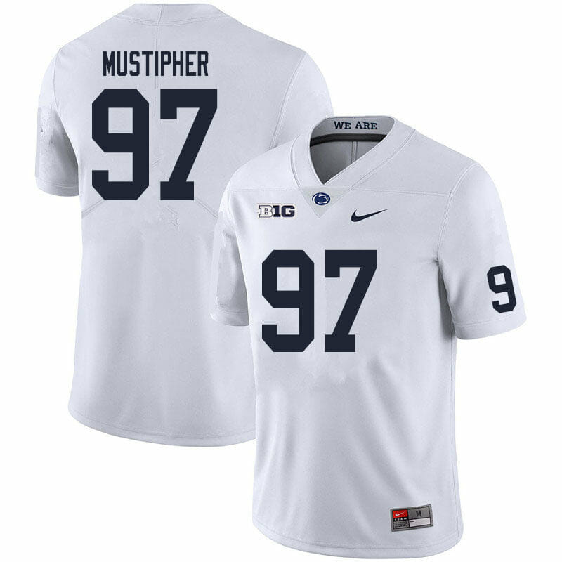 Penn State PJ Mustipher Jersey #97 College Football Game White With Name 1 Penn State PJ Mustipher Jersey #97 College Football Game White With Name