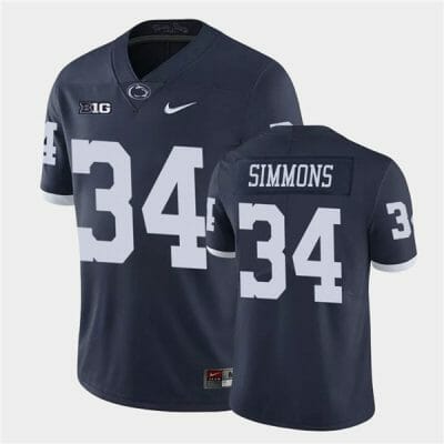 Penn State Shane Simmons Jersey #34 College Football Game Navy Retro With Name