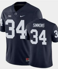 Penn State Shane Simmons Jersey #34 College Football Game Navy With Name
