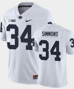 Penn State Shane Simmons Jersey #34 College Football Game White With Name