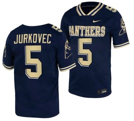 Pitt Panthers Phil Jurkovec Jersey #5 Navy College Football Replica Uniform 10 Pitt Panthers Phil Jurkovec Jersey #5 Navy College Football Replica Uniform