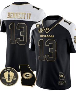 Stetson Bennett Jersey #13 Georgia Bulldogs Football Vince Dooley Patch Georgia Map Alternate