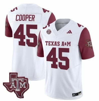 Texas A&M Aggies Edgerrin Cooper Jersey #45 Vapor Limited College Football Maroon Sleeves 10 Texas A&M Aggies Edgerrin Cooper Jersey #45 Vapor Limited College Football Maroon Sleeves